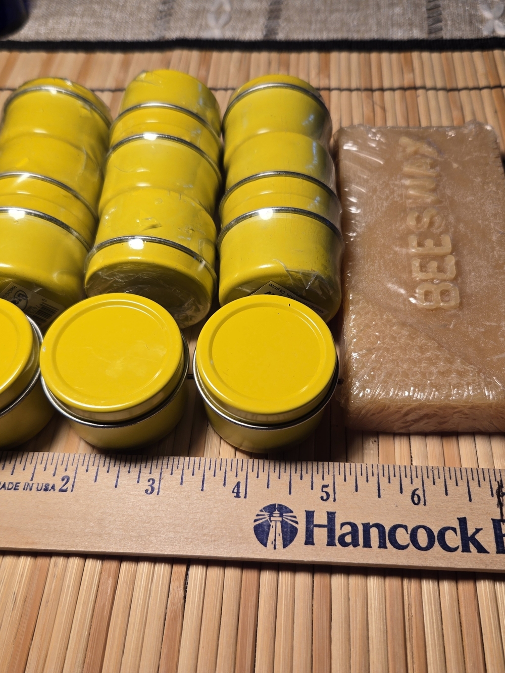 Yellow Mini Metal Tin Accessory Case - Pack of 12 & Beeswax